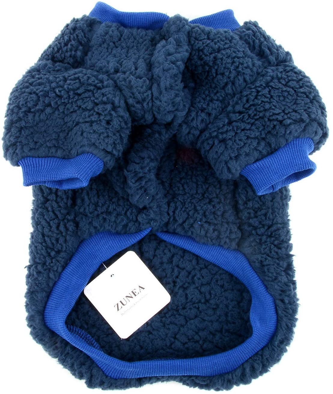 Zunea Small Dog Clothes Coat Winter Fleece Warm Puppy Jacket Apparel Chihuahua Sweater Clothing Pet Cat Doggie Boys Girls Jumper Blue S - Image 4