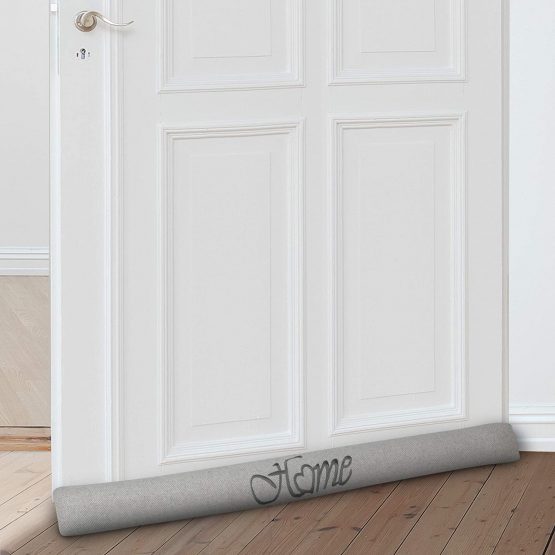 Beautissu Draught Excluder 90x8cm Tuuli HO – Wind Stopper for Door and Windows - Long Draft Excluder Cushion Door Sausage - Heavy Door Draft Stopper in Light Grey - Image 3