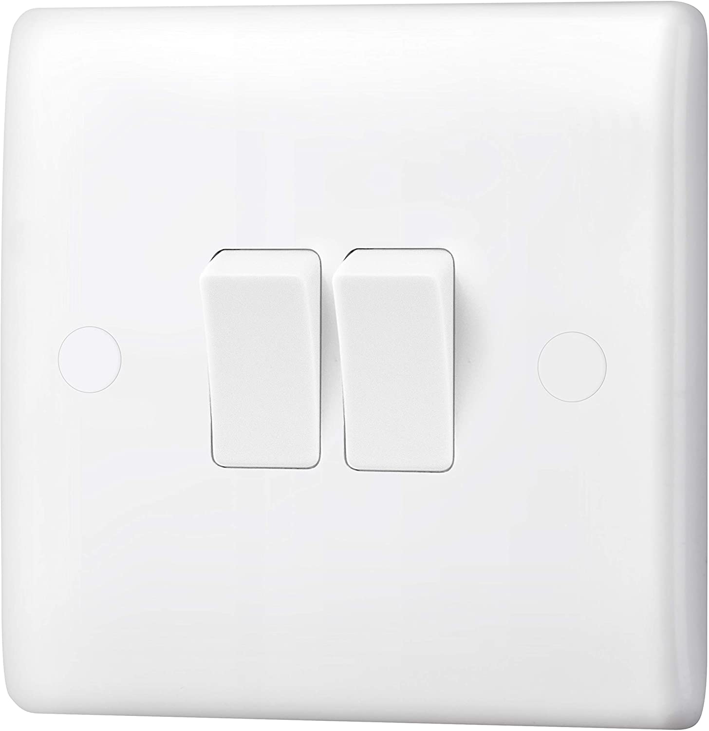 BG Electrical Double Wall Light Switch, 2 Way, Round Edge, Nexus 800 Series, White Moulded, 20A, 16AX, 842 - Image 3