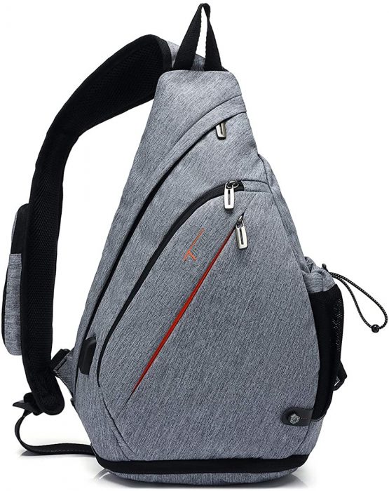 Tudequ Sling Bag Crossbody Backpack, Shoulder Bag Hiking Sports Backpack, Casual Daypack with WET Pocket for Men & Women