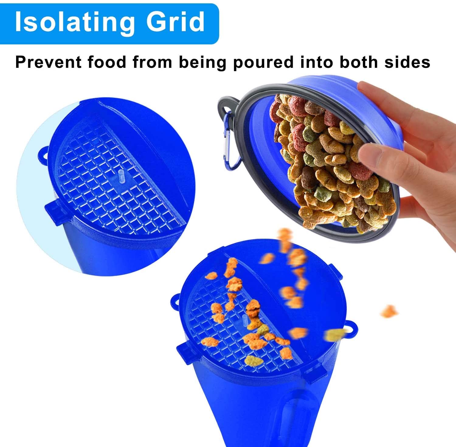 MATT SAGA Dog Water Bottle with 2 Foldable Bowls Portable 2 in 1 Water Bottle and Food for Dogs Cats Pets Travel Bottle for Walking Exercise - Image 4
