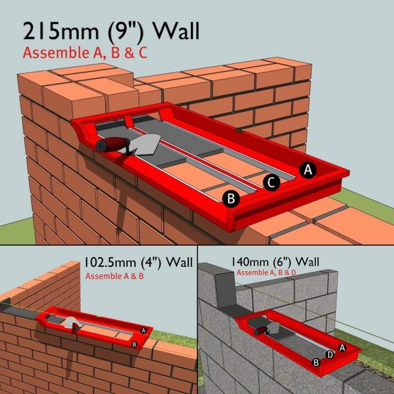 Bricky Pro - The Bricky Tool / Adjustable to build all standard wall sizes 4", 6" & 9". - Image 4