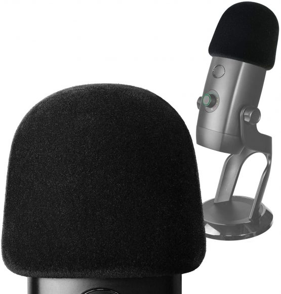 Flocked Foam Windscreen for Blue Yeti X - Mic Cover Pop Filter with Flocking Surface for Blue Yeti X Condenser Microphones by YOUSHARES