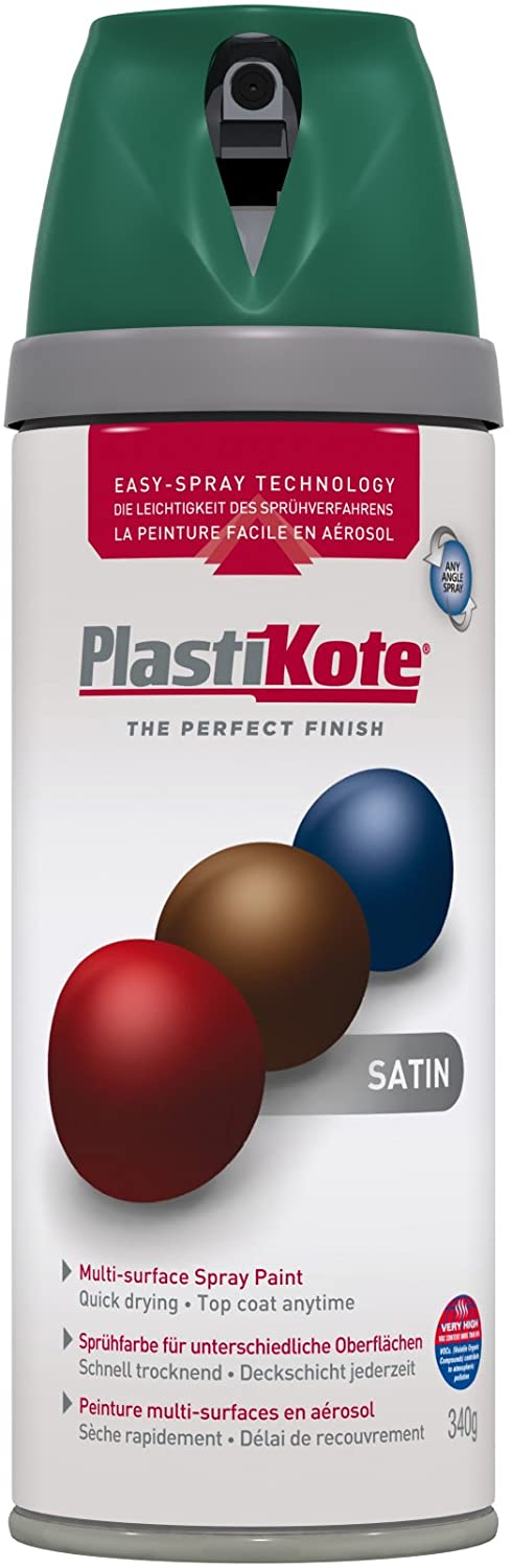 Plasti-kote 22112 400ml Premium Spray Paint Satin - Hunt Green, 66.67 ml (Pack of 6)