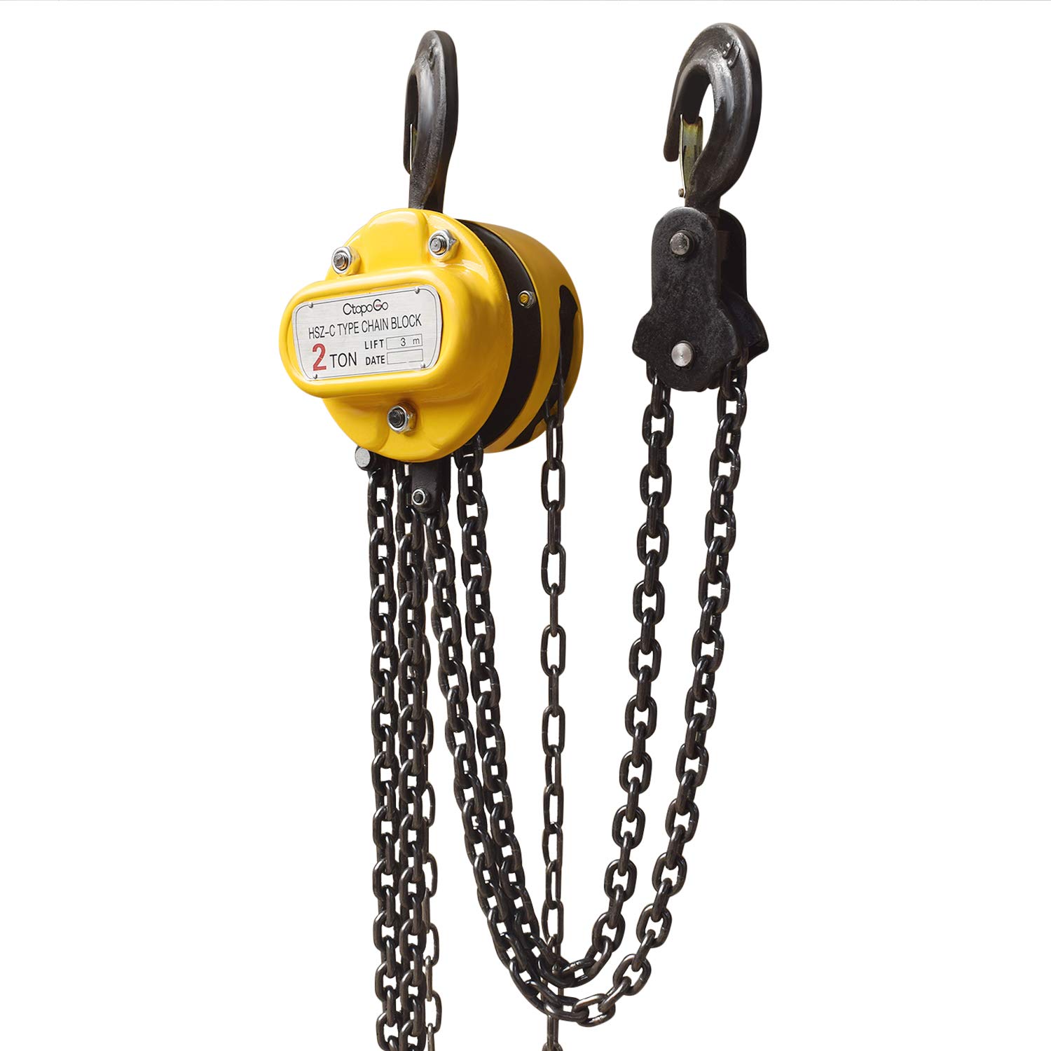 Heavy Duty Alloy Steel 1 Ton 2200Lbs Capacity Manual Hand Engine Lever Block Chain Hoist Pulley Tackle Hoist Winch Lift W/Hook 10FT Lift Red 1 Ton