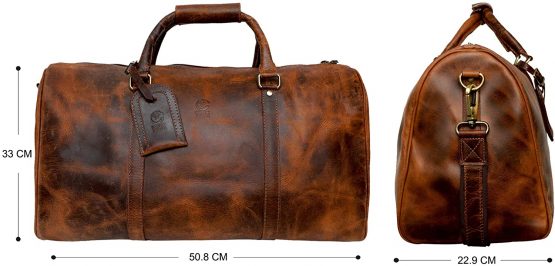 Leather Travel Duffel Bags for Men - Holdall Airplane Underseat Carry On Luggage by Rustic Town - Image 2