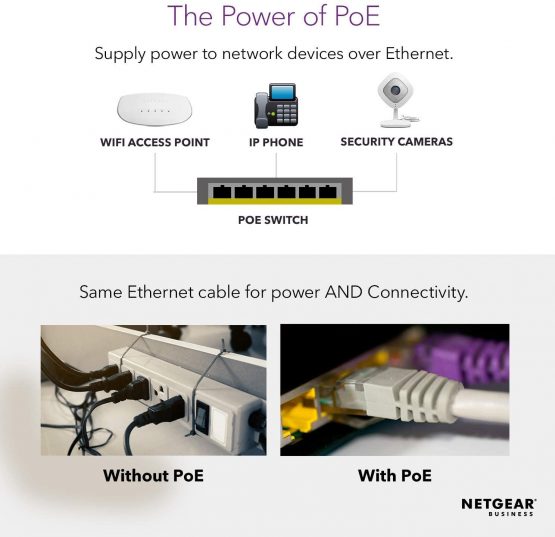 NETGEAR PoE Switch 5 Port Gigabit Ethernet Unmanaged Network Switch (GS305PP) - with 4 x PoE+ @ 83W, Desktop or Wall Mount - Image 4