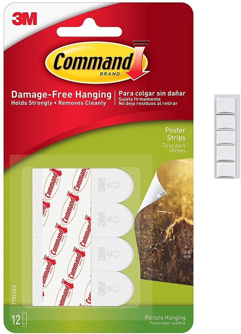 3M Command 17024 Poster Mounting Adhesive Strips White, Pack of 12 with Scotch mounting Putty