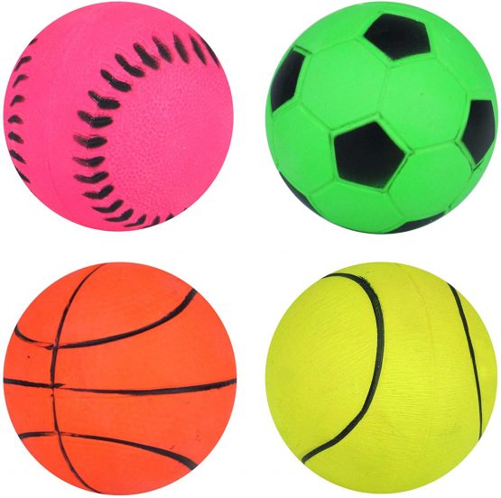 24 x Assorted Sports Pattern Hard Sponge Rubber Hi-Bounce Balls - Wholesale Box