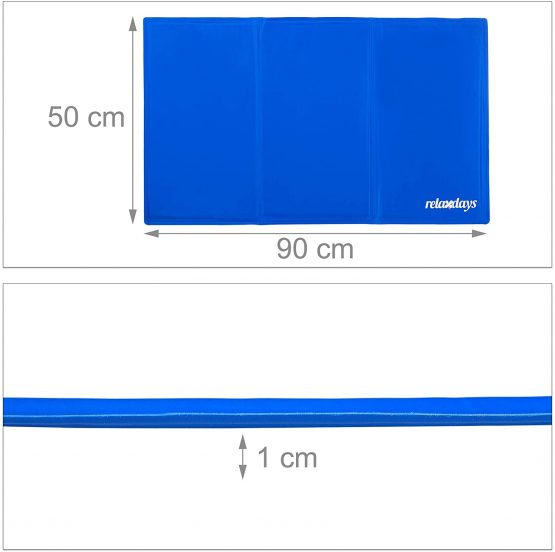 Relaxdays Self-Cooling Dog Mat, Wipeable, Gel Pad, Blanket for Animals, Polyester, Blue, 1 Piece - Image 4