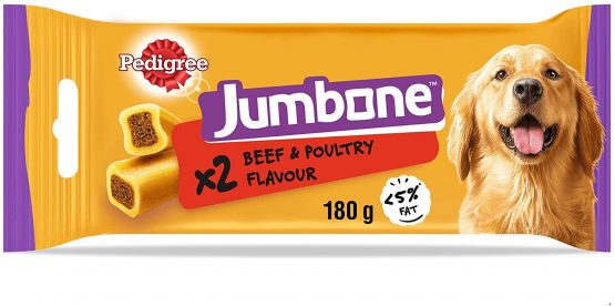 Pedigree Jumbone - Medium Adult Dog Treats with Beef and Poultry Flavour, 24 Chews 180 g
