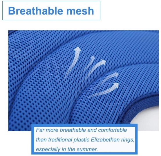 HanryDong Breathable Mesh Elizabethan Collar, Blue Soft Comfy Adjustable E-Collar, Quicker Healing Pet Recovery Cone, Soft Edges,Anti-Bite/Lick for Cat, Dog, Rabbit. - Image 4