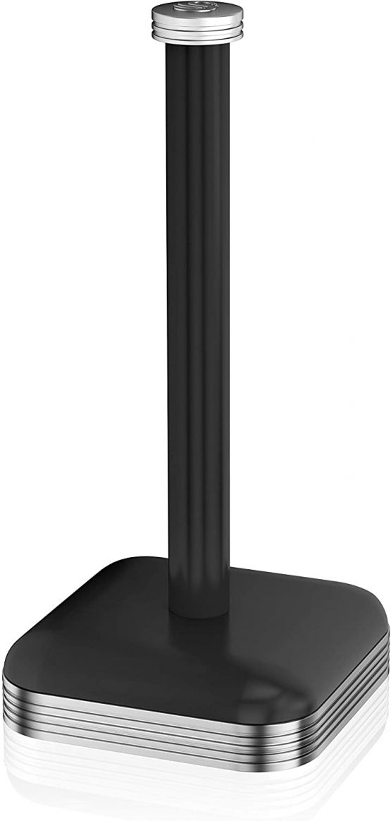 Swan SWKA1040BN Retro Kitchen Roll Holder with Steel Weighted Base, Black