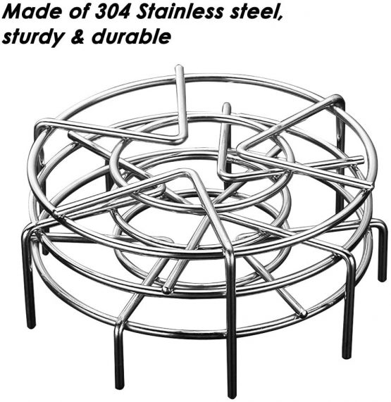 Set of 3, Stainless Steel Trivet Rack Stand, SourceTon 3 Sizes Heavy Duty Pressure Cooker Steam Rack, Steaming Rack, Pot Pan Cooking Stand- 1.2 Inch, 2 Inch, 2.8 Inch - Image 2