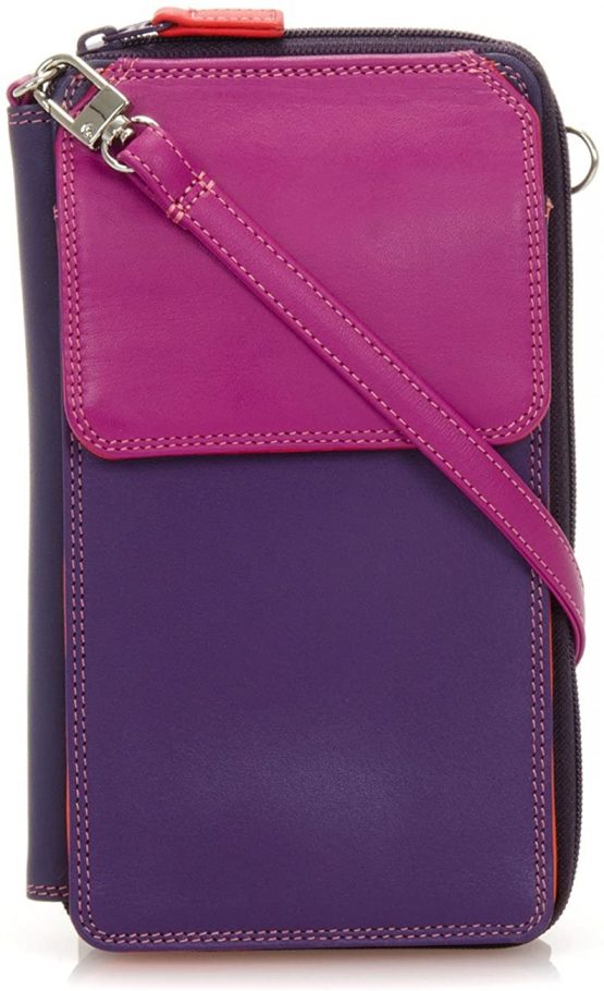 Mywalit Leather Zip Round Multi Purse Shoulder Bag 1220