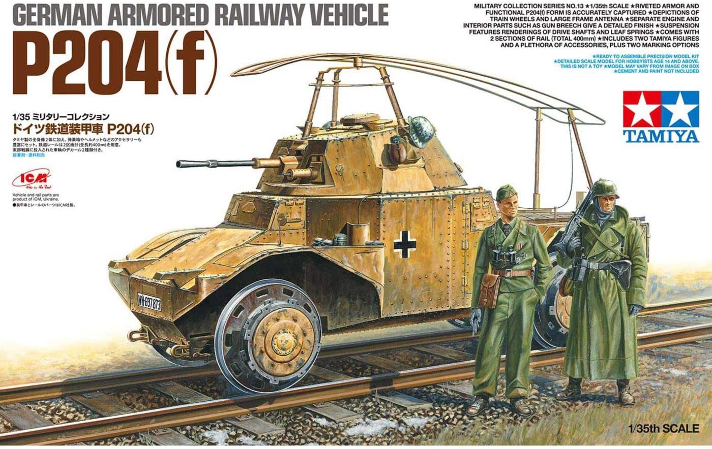 TAMIYA 300032413 1:35 German P204(f) Rail SPZ (2), Faithful Replica, Model Building, Plastic Kit, Crafts, Hobby, Gluing