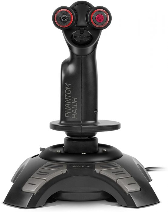 Speedlink Phantom Hawk Gaming Flight Stick for PC SL-6638-BK, Throttle Controller, 3 Control Dimensions, 8-Way Coolie Hat, Force Vibration, 12 Assignable Fire Buttons, Black - Image 2