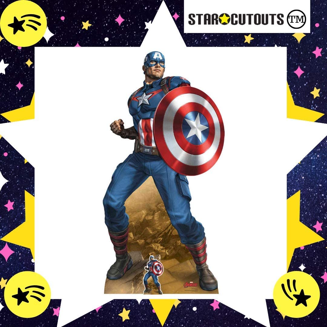Star Cutouts SC1409 Avengers Marvel Legends Captain America Cardboard Cutout, Earth's Mightiest Hero - Image 2