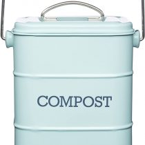 Kitchen Craft Living Nostalgia 3 liter stainless steel compost bin, blue (duck egg blue)