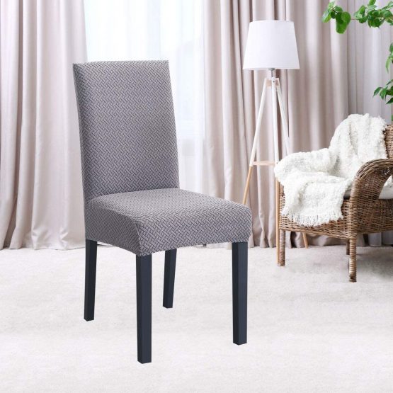 Dining Chair Covers, Modern Elastic Stretch Chair Cover Removable Washable Seats Slipcovers Parsons Dining Chair Cover for Hotel, Restaurant, Wedding Decor, Kitchen (Pack of 6, Silver grey) - Image 4