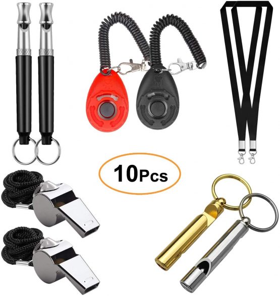 jiuhao Dog Training Whistles， Professional Ultrasonic Dog Training Whistle with Lanyard & Adjustable Frequencies，Stop Barking Teach Commands and Pet Behavior Control Dog Whistle
