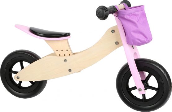 Small Foot 11611 Trike Maxi 2 in 1 Rosa aus Holz, DREI Laufrad, verstellbarer Sitz und gummierte Reifen Toys, Pink - Image 3
