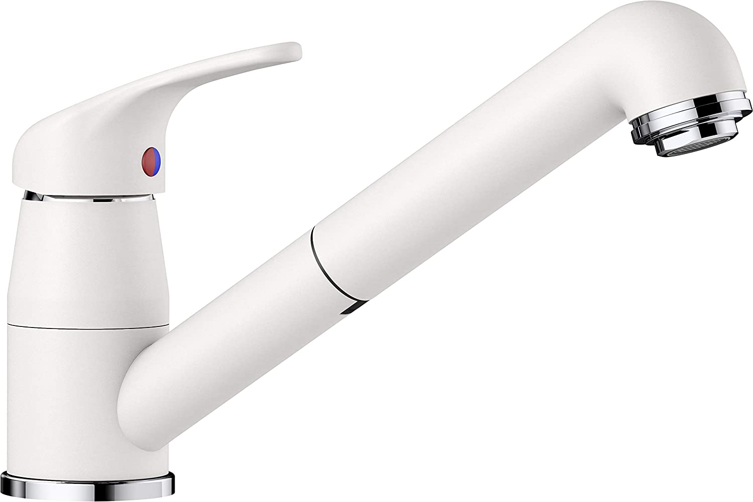 BLANCO DARAS-S - High-Pressure Kitchen Tap - Compact Entry-Level Model in Classic Design with Pull-out Spray - White - 517735