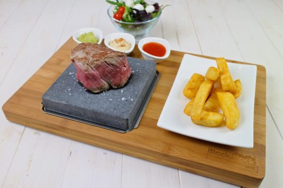 Black Rock Grill Steak On The Stone Set, Hot Rock Grill Table Top Cooking Stone - Image 3
