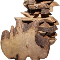 Kurtzy Natural Unfinished Wood Slice Chips (500g Pack) - Sizes Ranging from 2 - 5.5cm - Wooden Log Slices with Bark and No Hole - For DIY Arts & Crafts, Christmas Ornaments & Wedding Decorations
