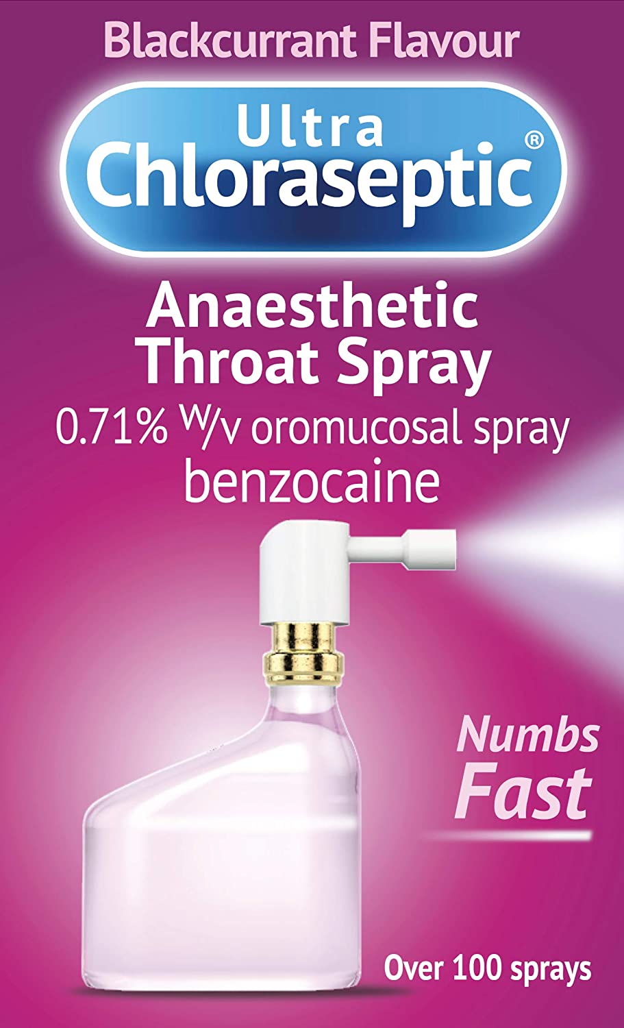 Ultra Chloraseptic Anaesthetic Throat Spray Blackcurrant Flavour, 15ml - Image 2