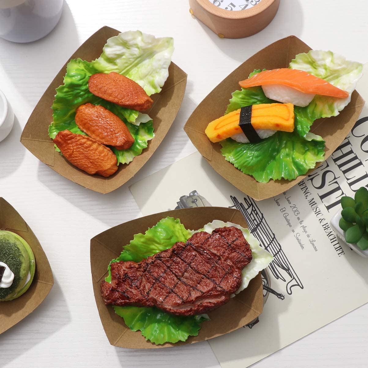 Toyvian Paper Food Tray, Ship Shape Take Out Containers for Lunch Salad Fast Food, As Shown, 16x12.5x3.5cm - Image 4