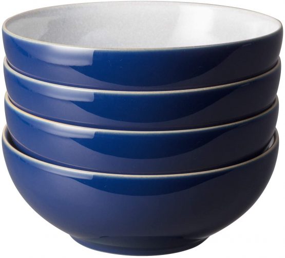 Denby 405048907 Elements Dark Blue 4 Piece Cereal Bowl Set