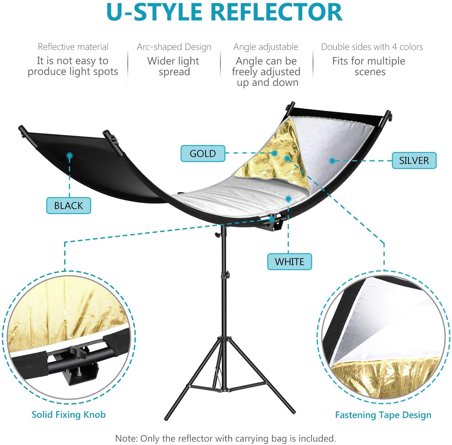Neewer Clamshell Light Reflector Diffuser with Carrying Bag - Image 3