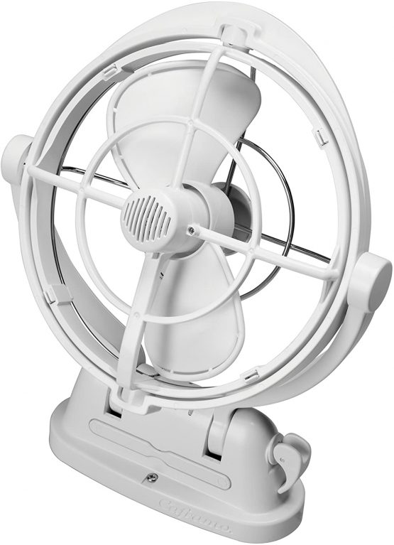 SEEKR Sirocco II, 7010CAWBX, 3-Speed, 360 Degree Airflow, Direct Wire Gimbal Fan, 125/185 CFM, 12/24V, White, 17.8cm Blade - Image 4