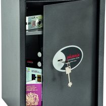 Phoenix Safe Company – SS0804K Vela Home & Office Security Safe - Key Locking - Twin Locking Bolts - Metallic Graphite Finish - 51 Litre Capacity - 19kg
