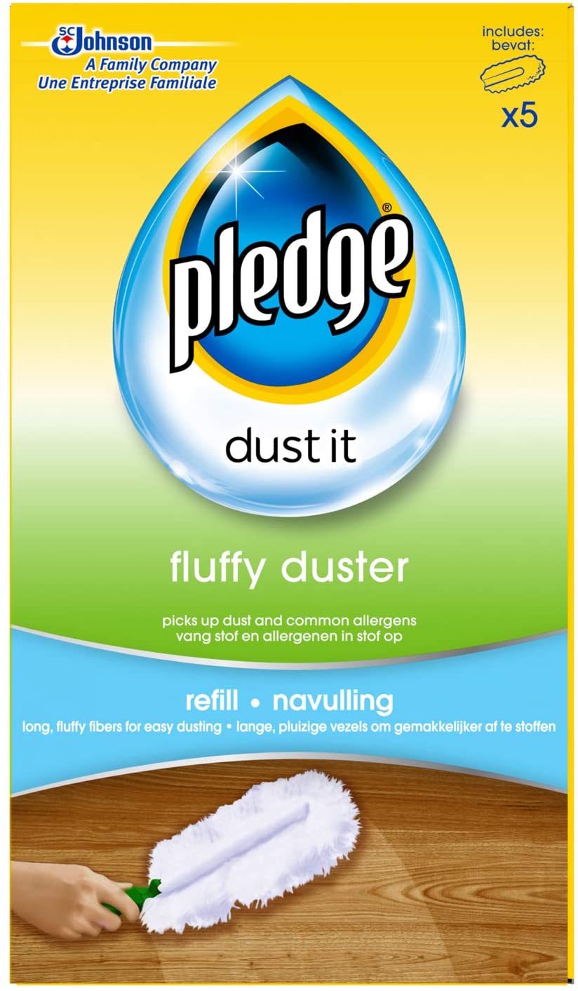 pledge Duster Refills - Pick Up Dust, Dirt and Lint with a Few Effortless Swipes, Pack of 4x5 refills, Green, 5 Count (Pack of 4)