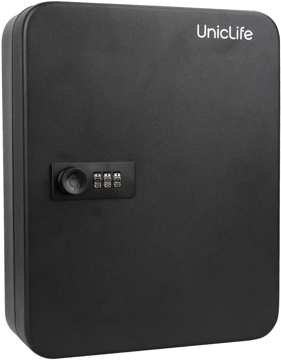 Uniclife 48 Position Key Cabinet with Combination Lock Resettable Black Digital Security Storage Box Steel Key Organizer with Colorful Key Tag Labels Stickers and Hooks