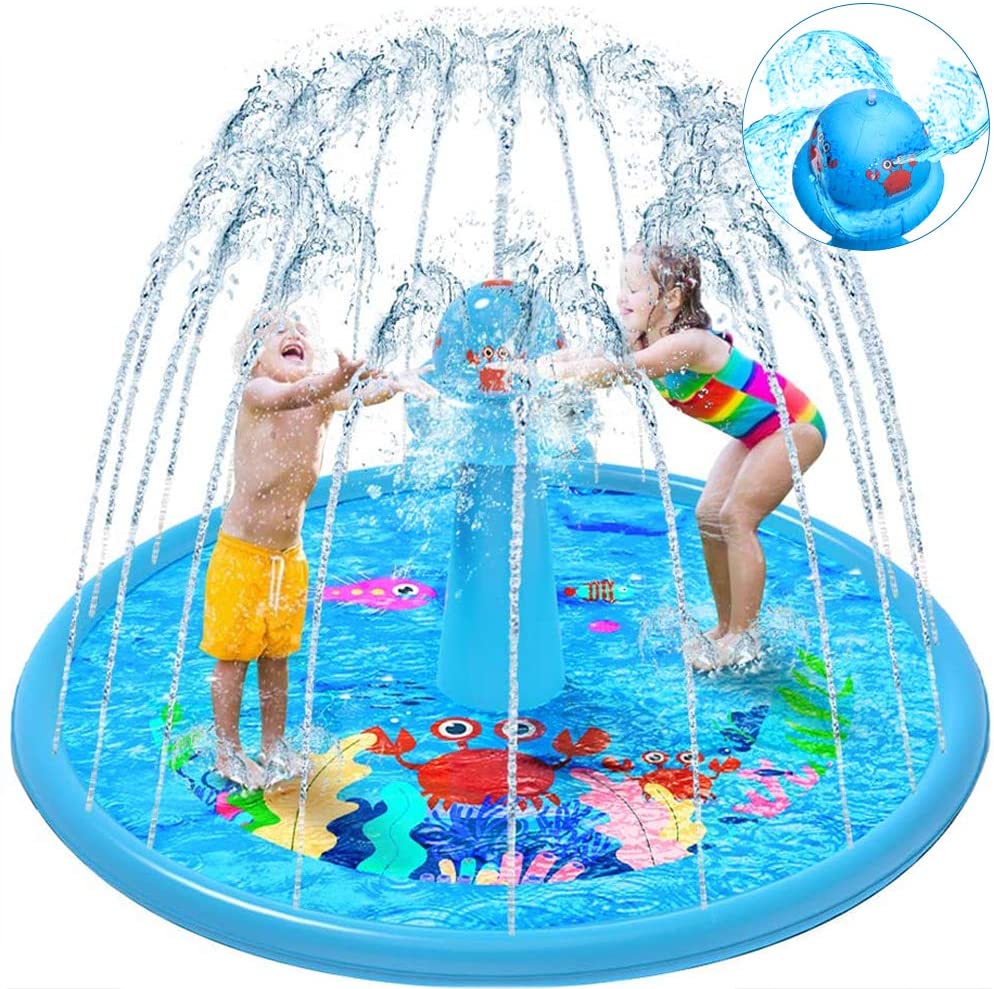 VATOS Splash Play Mat Sprinkler Pad for Kids, Fun Water Toys 67’’ UFO