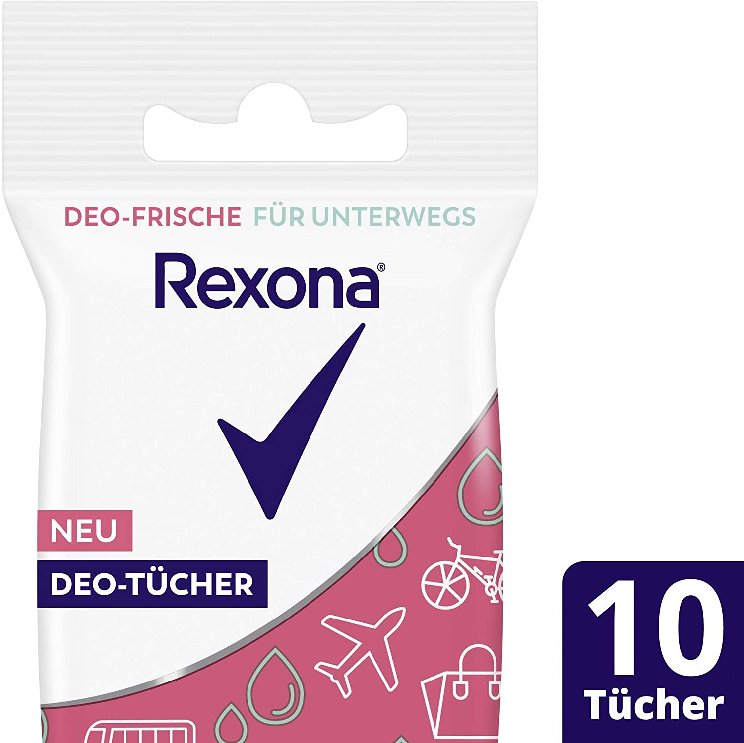 Rexona Deodorant wipes without aluminium salts made from 100 natural