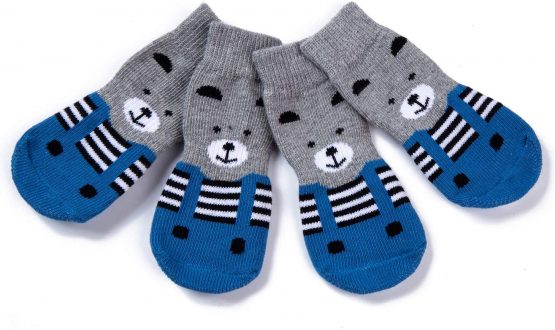 Harfkoko Pet Heroic 6 Sizes Anti-Slip Knit Dog Socks&Cat Socks with Rubber Reinforcement, Anti-Slip Knit Dog Paw Protector&Cat Paw Protector for Indoor Wear, Suitable for Small&Medium&Large Dogs&Cats