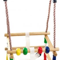 Hardwood Baby Swing Seat Beech with Safety Harness and Play Beads Lovely Cradle 
