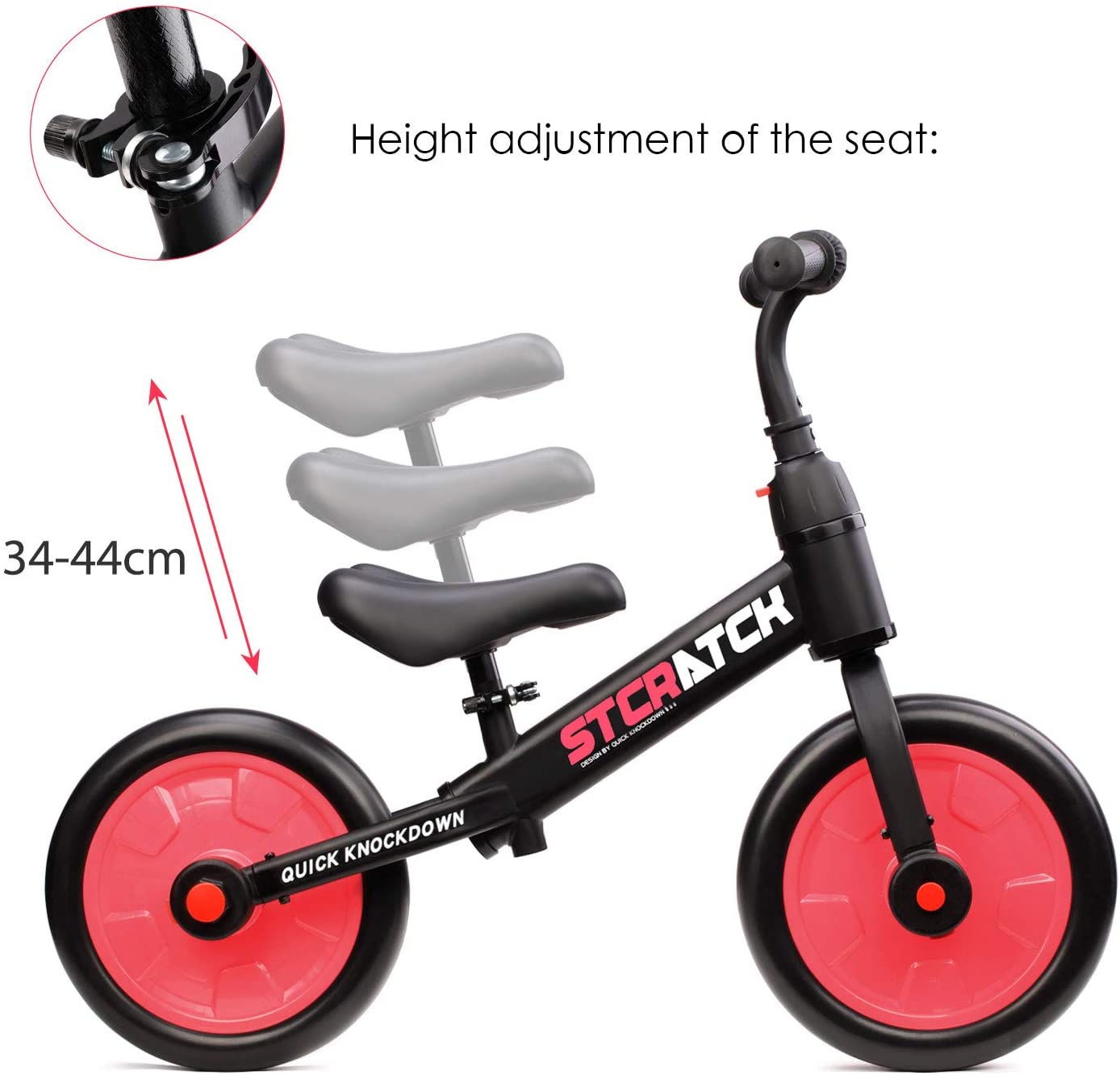 Fascol 3 in 1 Balance Bike for 26 Years Kids, Baby Trike with