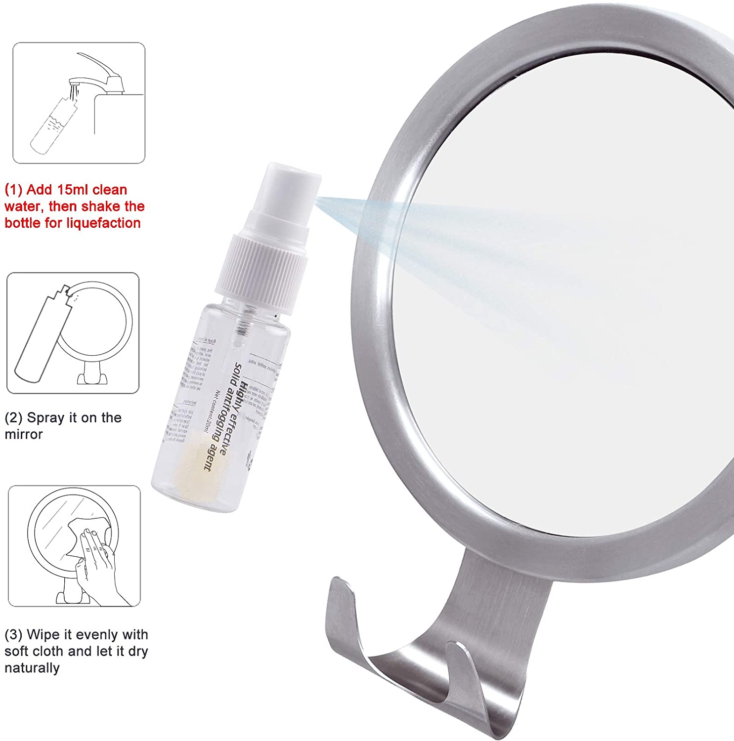 GlobaLink Fogless Shower Mirror, Fogless Shaving Mirror with AntiFog