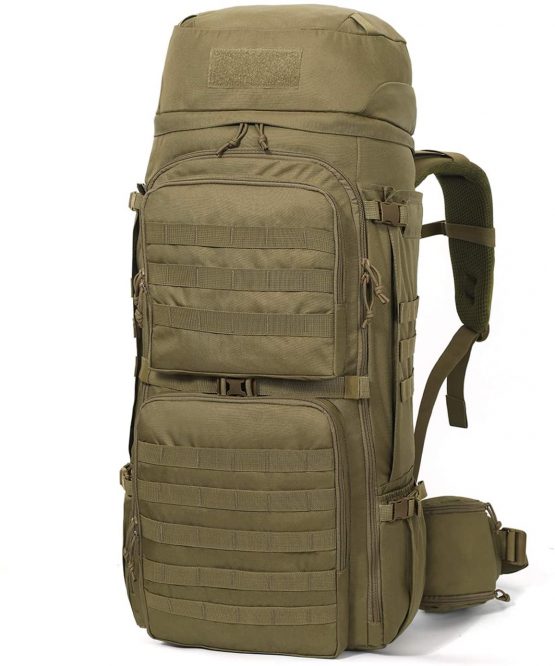 Mardingtop 55/75L Tactical Backpack Large Hiking Camping Military Rucksack Patrol Pack with Rain Cover for Outdoor Trekking Mountaineering Hunting