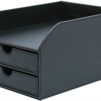 OSCO Faux Leather 2 Tier Sorter with Letter Tray