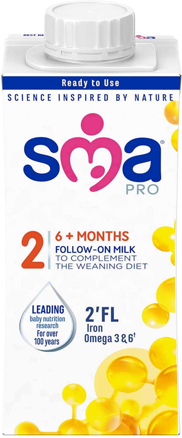 SMA PRO Follow On Baby Milk, Ready To Drink, 6 Months+, 200 ml (Pack of 12)