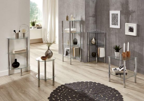 Haku Möbel 90238 Low Occasional Table - Steel Tubing/Tempered Glass - Chrome - Image 3