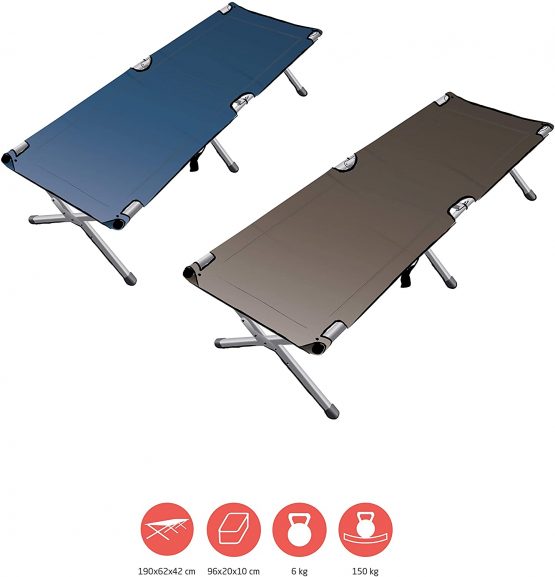 Grand Canyon Topaz Camping Bed M - Foldable Camping Bed Made of Aluminium - Foldable Outdoor Camp Bed - Image 2