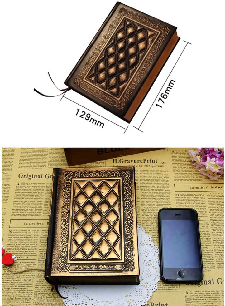 Leather Vintage Embossed Cover Notebook Life Story Book Blank Hardback Scrapbook Travel Ultra Thick Writing Journal Work Diary - Image 3