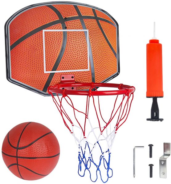 Vanplay Mini Basketball Hoop Kids Hanging Basketball Board with Net, Mini Ball and Pump Portable Indoor Outdoor Toys Sport Games for Kids